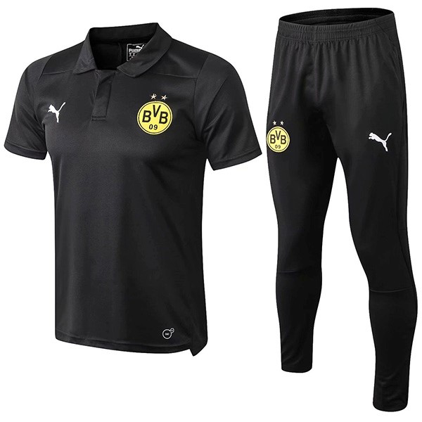 Polo Borussia Dortmund Conjunto Completo 2019 2020 Negro